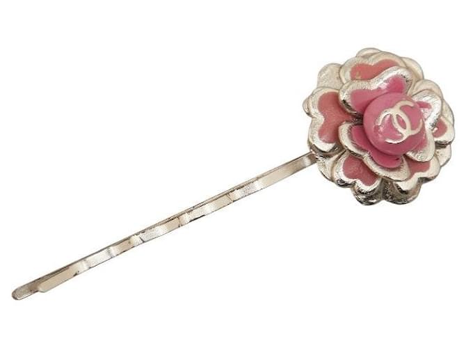 Chanel CC Flower Hairpin Silvery Silver  ref.1311248