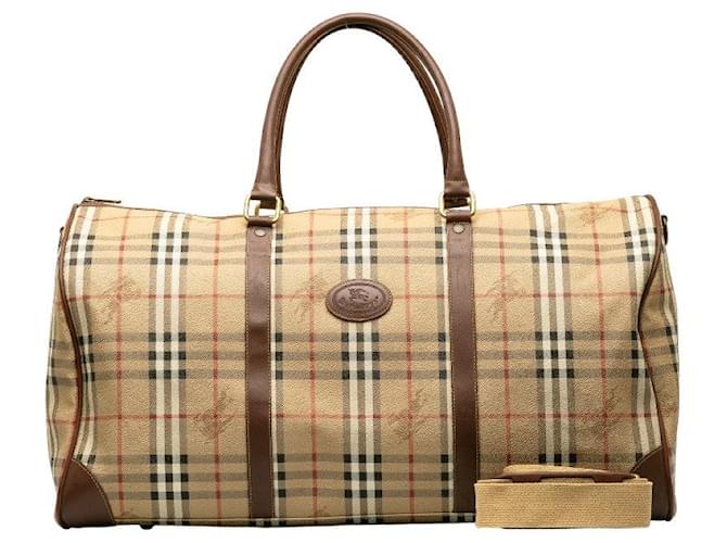 Burberry Haymarket Check Travel Bag Brown  ref.1311268