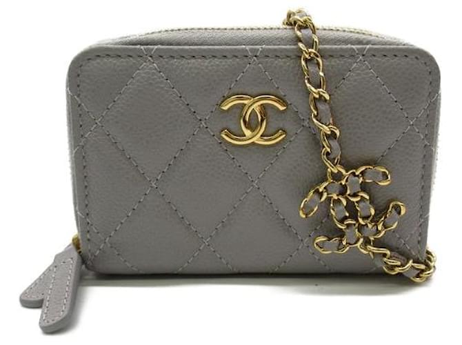 Chanel Miss Coco Clutch With Chain Grey Leather  ref.1311285