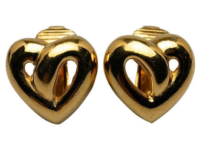 Dior Clipe de coração em brincos Dourado  ref.1311291