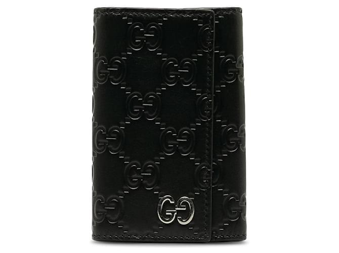 Guccissima 6 Key Holder Wallet Black Pony-style calfskin  ref.1311305
