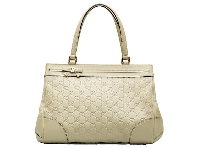 Gucci GG Signature Mayfair Handbag White Pony-style calfskin  ref.1311313