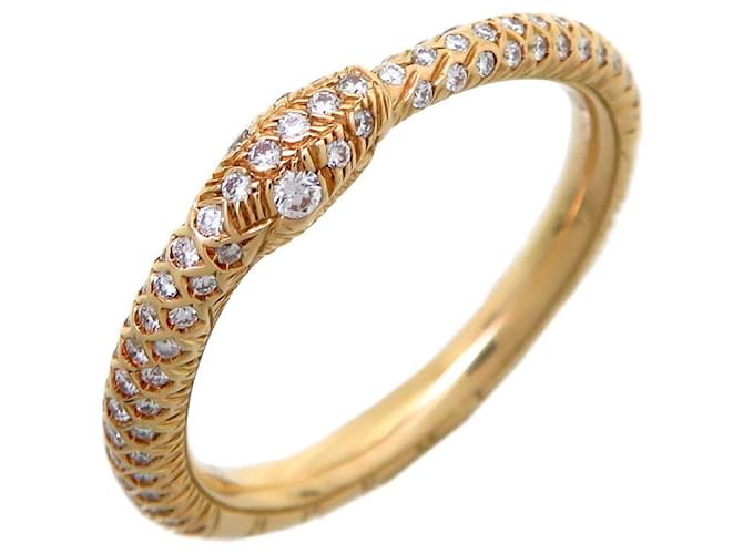 Gucci 18Anel Cobra Pavé de Diamante K Ouroboros Dourado  ref.1311319