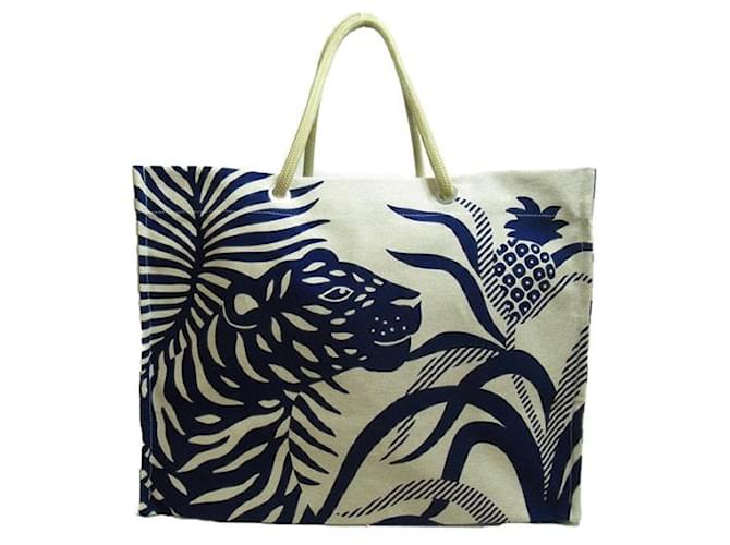 Hermès Tigre a l'Ananas Beach Bag Brown Cloth  ref.1311322