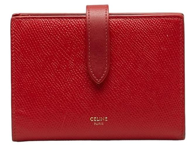 Céline Leather French Purse Red Pony-style calfskin  ref.1311383