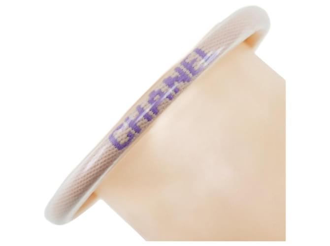 Chanel Bracciale tubolare con logo Rosa Plastica  ref.1311396