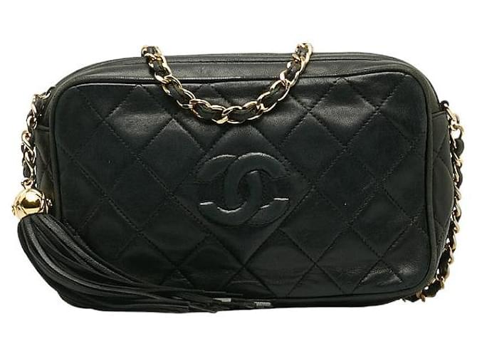 Chanel CC Quilted Leather Camera Bag Green Lambskin  ref.1311406
