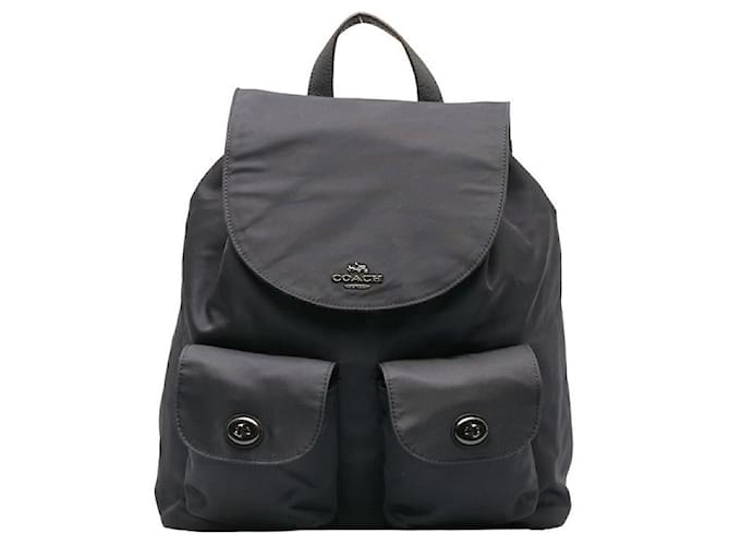Coach Nylon Multipocket Backpack Black  ref.1311427