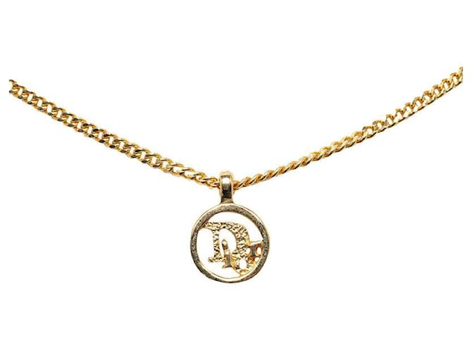 Dior Collar con colgante de logotipo Dorado  ref.1311431