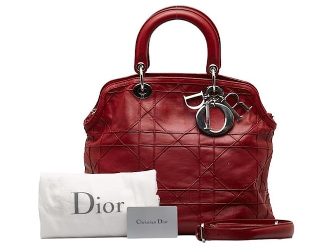 Dior Granville Leather Tote Bag Red Pony-style calfskin  ref.1311437
