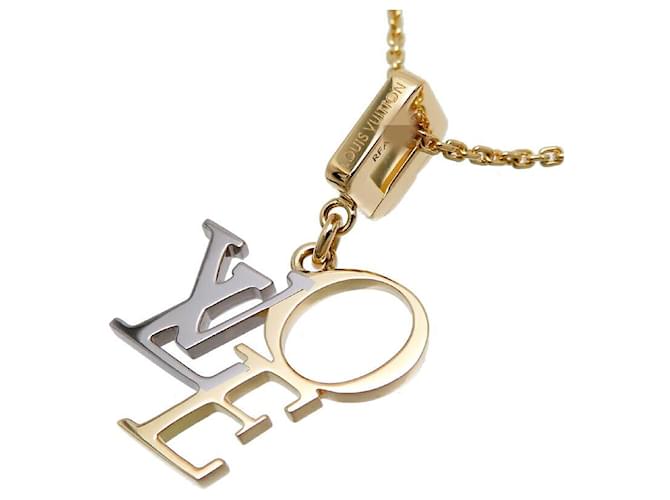 Louis Vuitton 18Colar com pingente K Love Dourado  ref.1311460