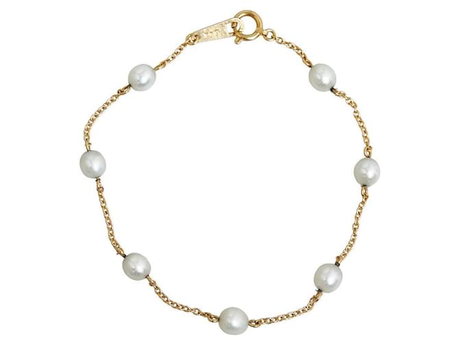 Tasaki 18Pulsera K con perlas de imitación Dorado  ref.1311488