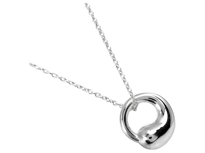 Tiffany & Co Eternal Circle Pendant Necklace Silvery Silver  ref.1311495