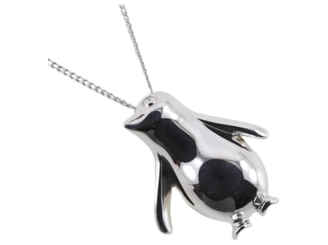 Tiffany & Co Halskette mit Pinguin-Anhänger Silber Geld  ref.1311496