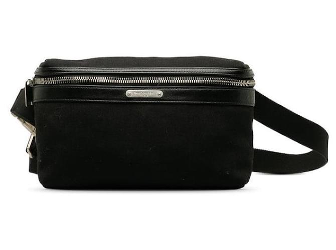 Yves Saint Laurent Canvas Leather Trim Belt Bag Black Cloth  ref.1311506