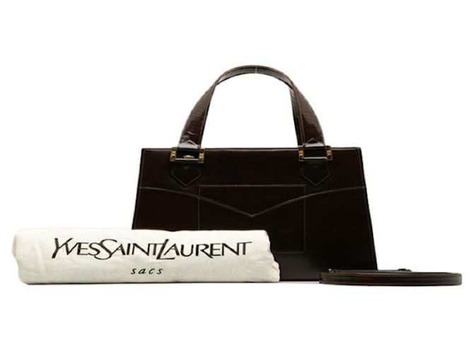 Yves Saint Laurent Leather Two Way Bag Brown Pony-style calfskin  ref.1311507