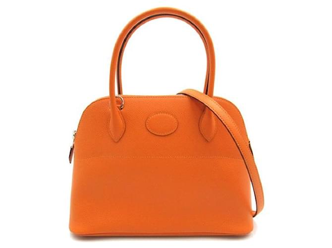 Hermès Bollide d'Epsom 27 Cuir Orange  ref.1311563
