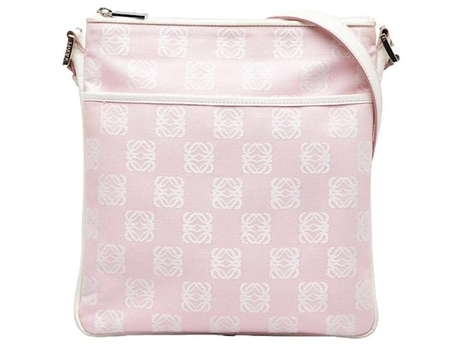 Loewe Anagram Canvas Crossbody Bag Pink Cloth  ref.1311567