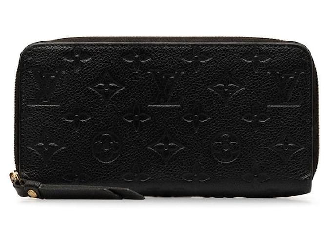 Louis Vuitton Monogram Empreinte Zippy Wallet Black Pony-style calfskin  ref.1311639