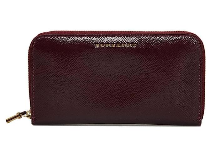 Burberry Leather zip around wallet Red Pony-style calfskin  ref.1311670