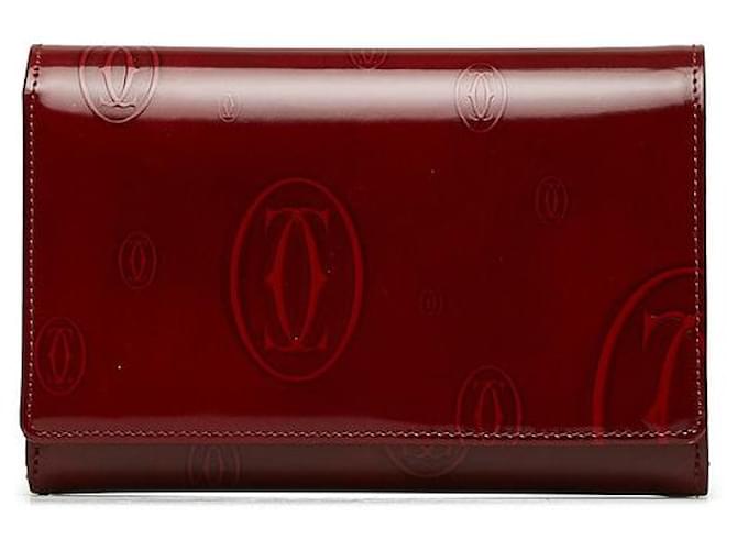 Cartier Carteira Longa Feliz Aniversário Vermelho  ref.1311682