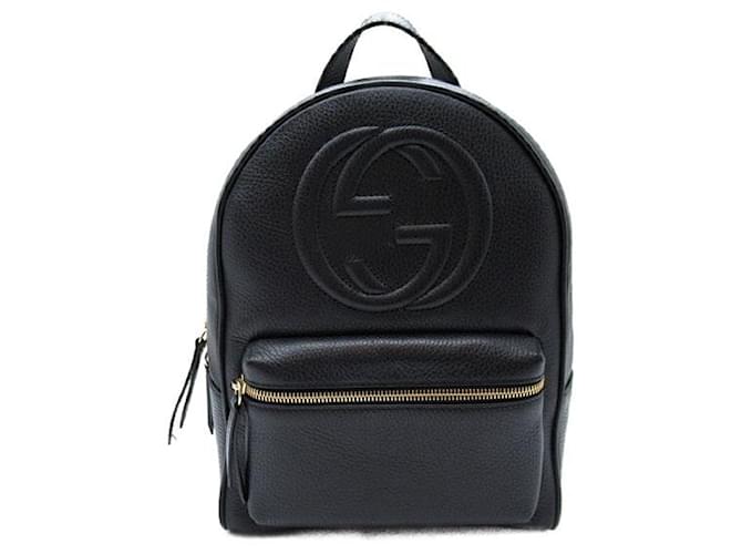 Gucci Interlocking G Chain Backpack Black Pony-style calfskin  ref.1311737