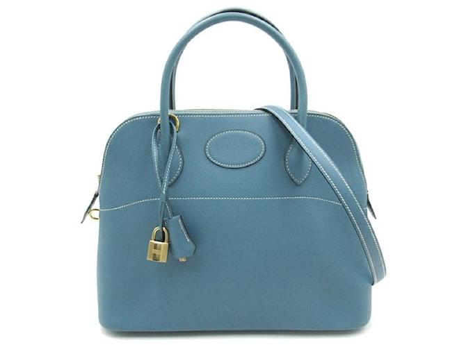 Hermès Epsom Bollide 31 Blue Leather  ref.1311752