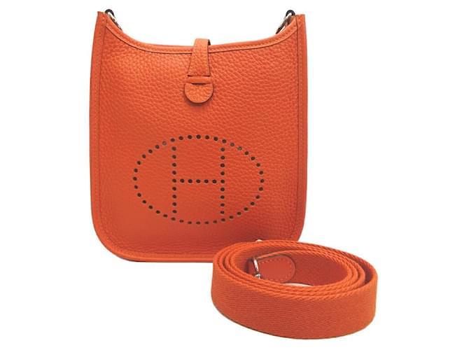 Hermès Clemence Evelyne TPM 16 Orange Pony-style calfskin  ref.1311753