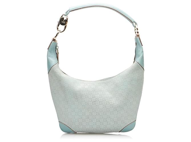 Gucci GG Canvas Hobo Bag Blue Pony-style calfskin  ref.1311785
