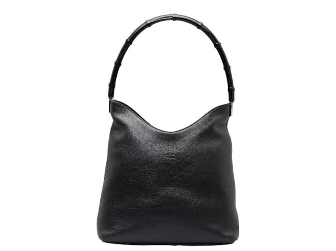 Gucci Leather Bamboo Hobo Bag Black Pony-style calfskin  ref.1311789