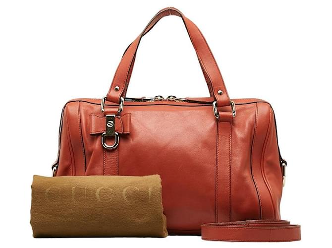 Gucci Medium Duchessa Leather Boston Bag Pink Pony-style calfskin  ref.1311798