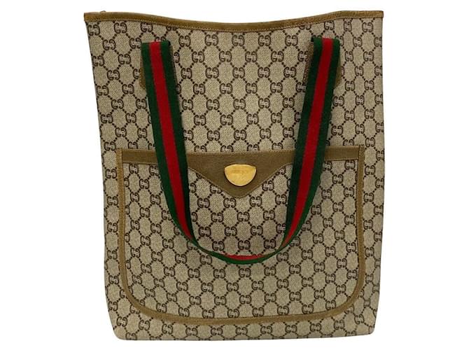 Gucci Brown Plus GG Coated Canvas good Tote Bag