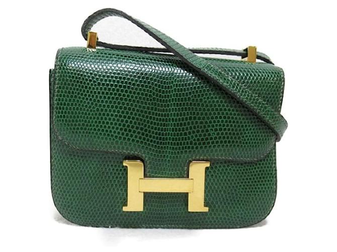 Hermès Constance Leather Crossbody Bag Green Pony-style calfskin  ref.1311806