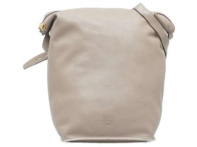 Loewe Leather Anagram Shoulder Bag Grey Pony-style calfskin  ref.1311816