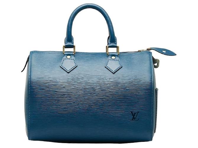 Louis Vuitton Epi Speedy 25 Azul Becerro  ref.1311891