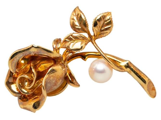 Mikimoto Broche de perlas rosas Dorado  ref.1311931