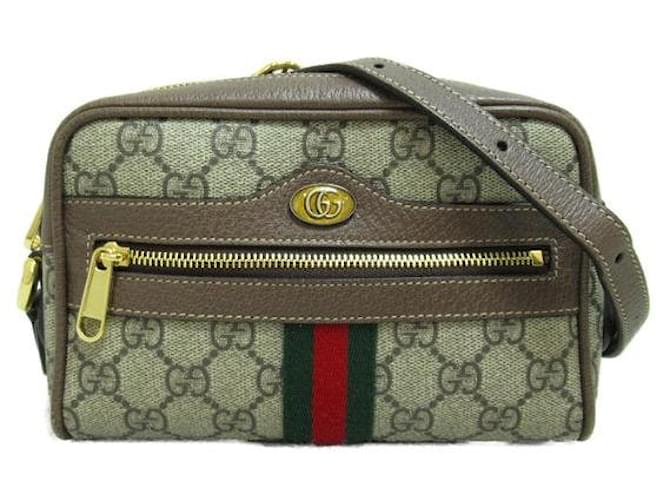 Gucci GG Supreme Ophidia Crossbody Bag Brown Cloth  ref.1311932