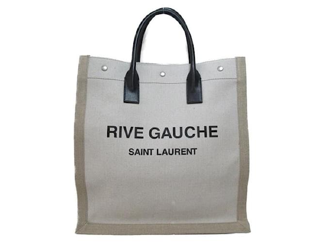 Yves Saint Laurent Rive Gauche Canvas-Einkaufstasche Braun Leinwand  ref.1311939