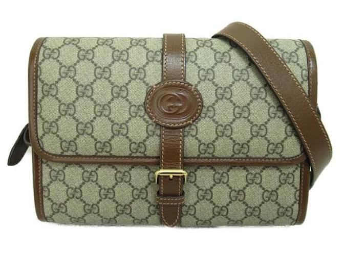 Gucci GG Supreme Interlocking G Messenger Bag Brown  ref.1311958