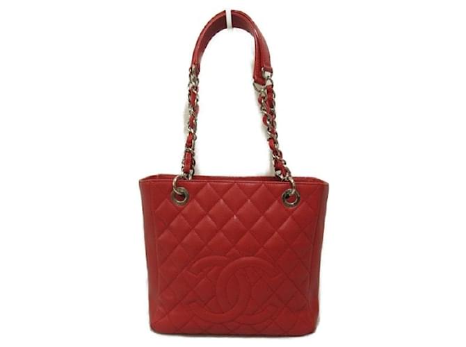 Chanel CC Quilted Caviar Chain Tote Rot  ref.1311964