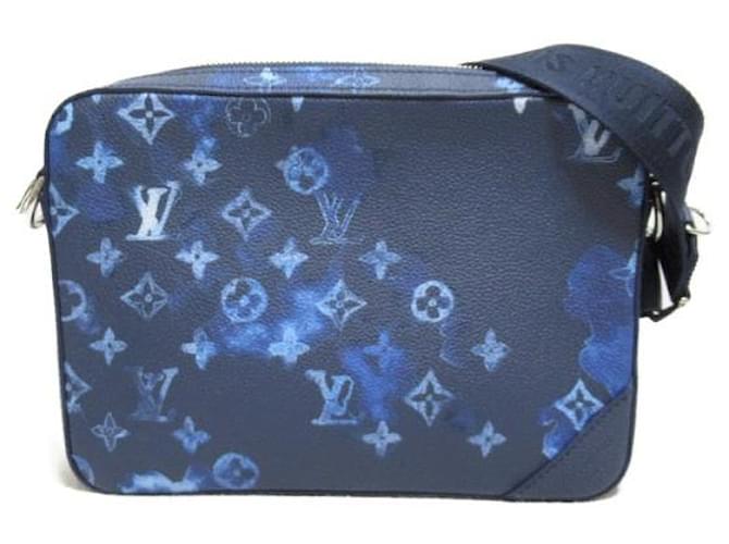 Louis Vuitton Bolso bandolera con monograma y trío de acuarela Azul  ref.1311966