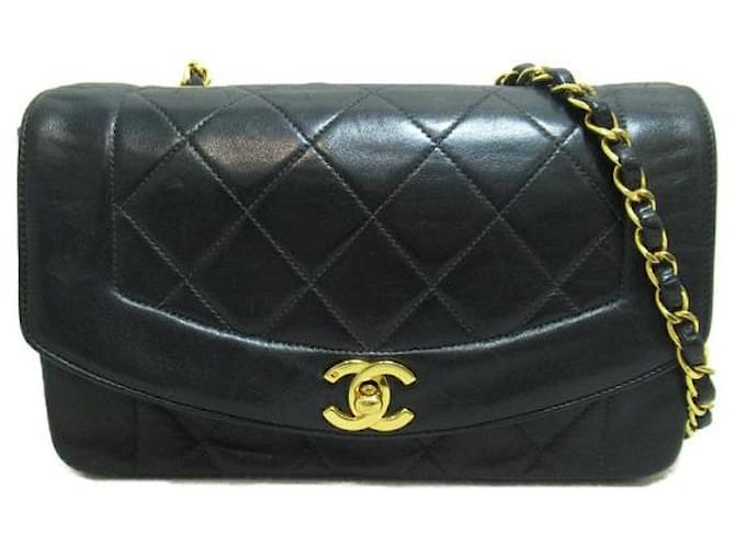 Chanel Diana Flap Crossbody Bag Black Lambskin  ref.1311971