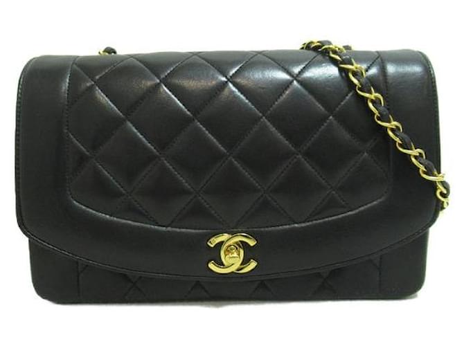 Chanel Diana Flap Crossbody Bag Black Lambskin  ref.1311976