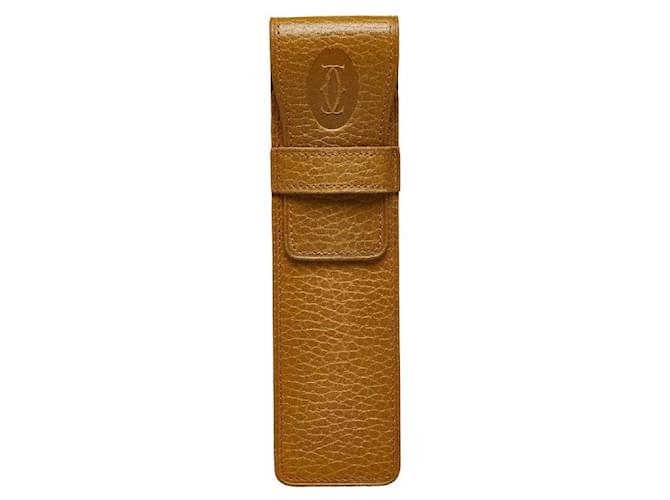 Cartier Custodia per penna con patta in pelle Marrone Vitello simile a un vitello  ref.1311993