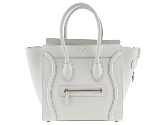 Céline Micro Leather Luggage Tote White Pony-style calfskin  ref.1312012