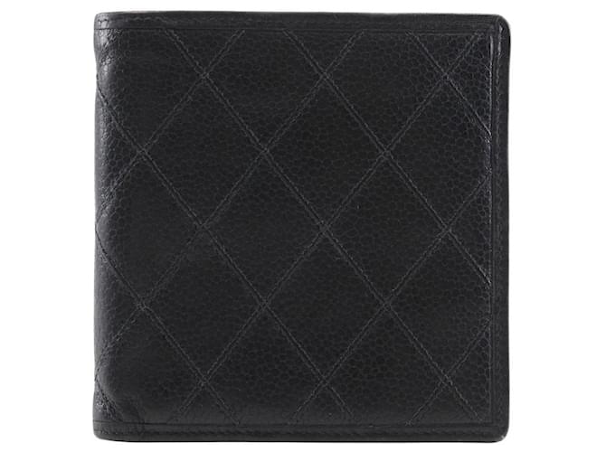 Chanel Quilted Caviar Bifold Wallet Black  ref.1312019