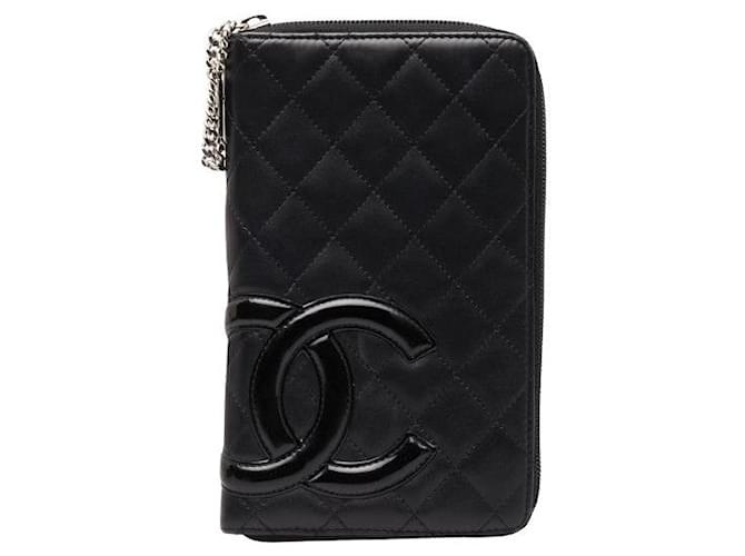 Chanel CC Cambon Zip Wallet Black Pony-style calfskin  ref.1312027