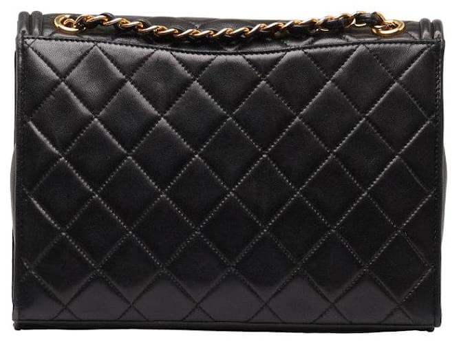 Chanel Quilted CC Full Flap Bag Black Lambskin  ref.1312040