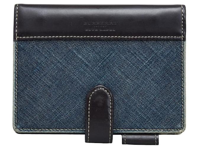 Burberry Nova Check Denim Bifold Wallet Blue  ref.1312053