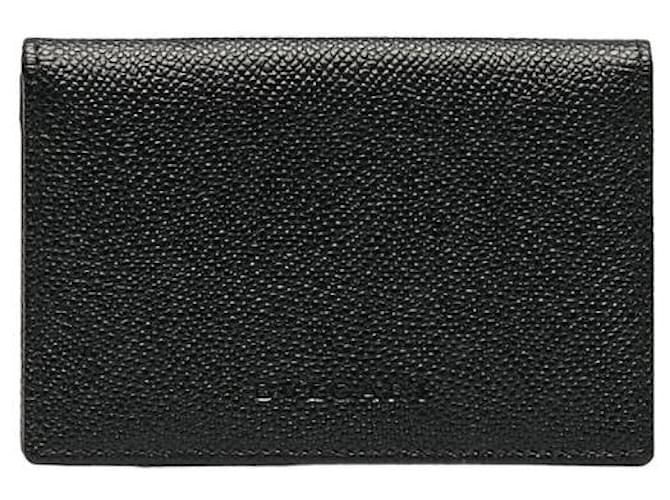 Bulgari Leather Card Holder Wallet Black Pony-style calfskin  ref.1312064